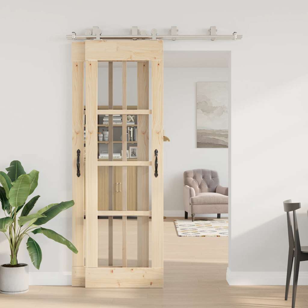 Schiebetür-Beschlagsatz 183 cm Edelstahl Silbern - Premium Türbeschläge & -klingeln - Just €357.14! Shop now at homesales4u