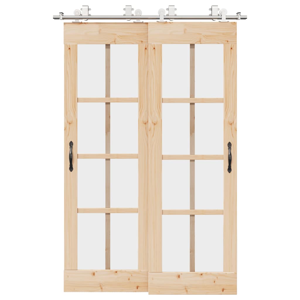 Schiebetür-Beschlagsatz 183 cm Edelstahl Silbern - Premium Türbeschläge & -klingeln - Just €357.14! Shop now at homesales4u