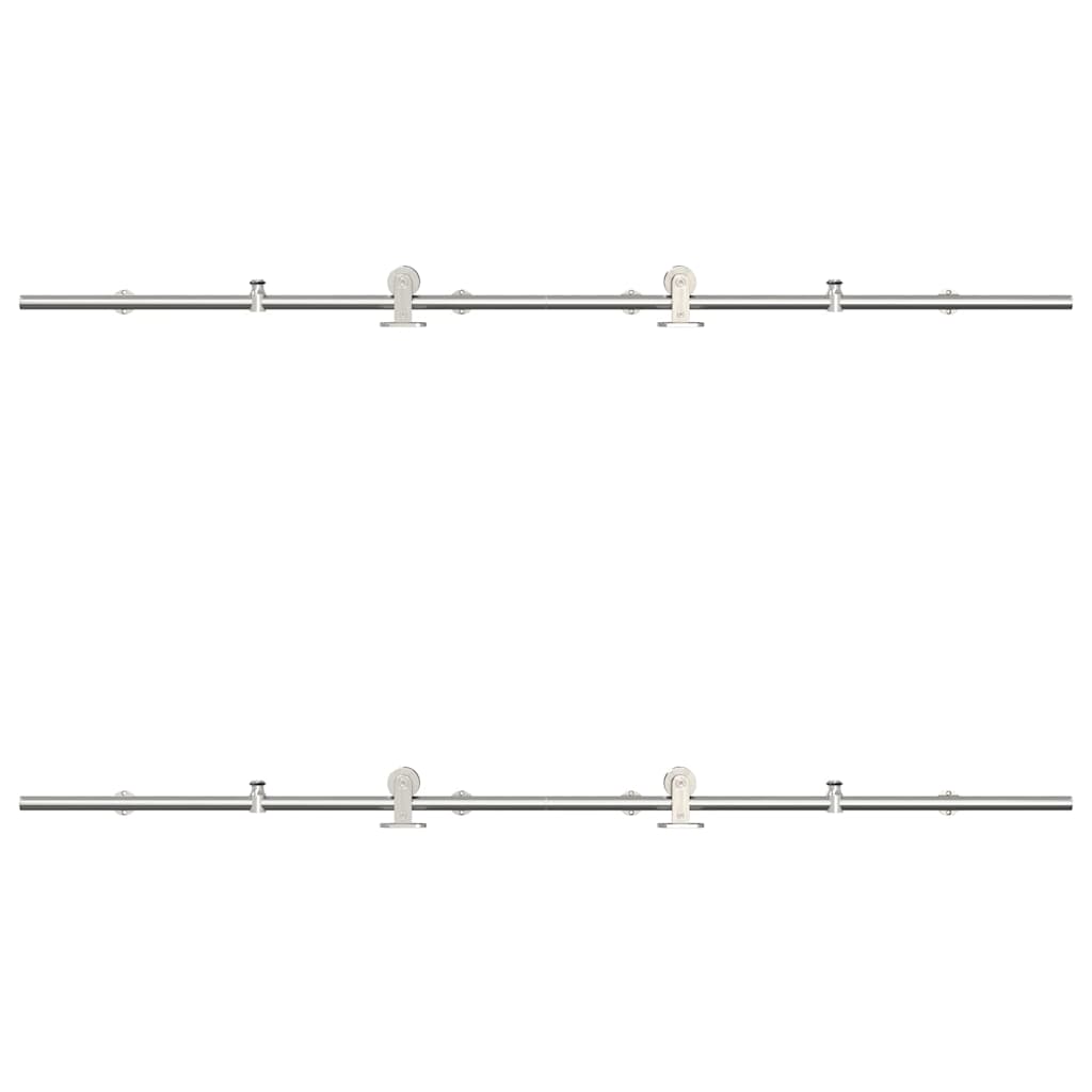 Schiebetür-Beschlagsatz 200 cm Edelstahl Silbern - Premium Türbeschläge & -klingeln - Just €319.20! Shop now at homesales4u