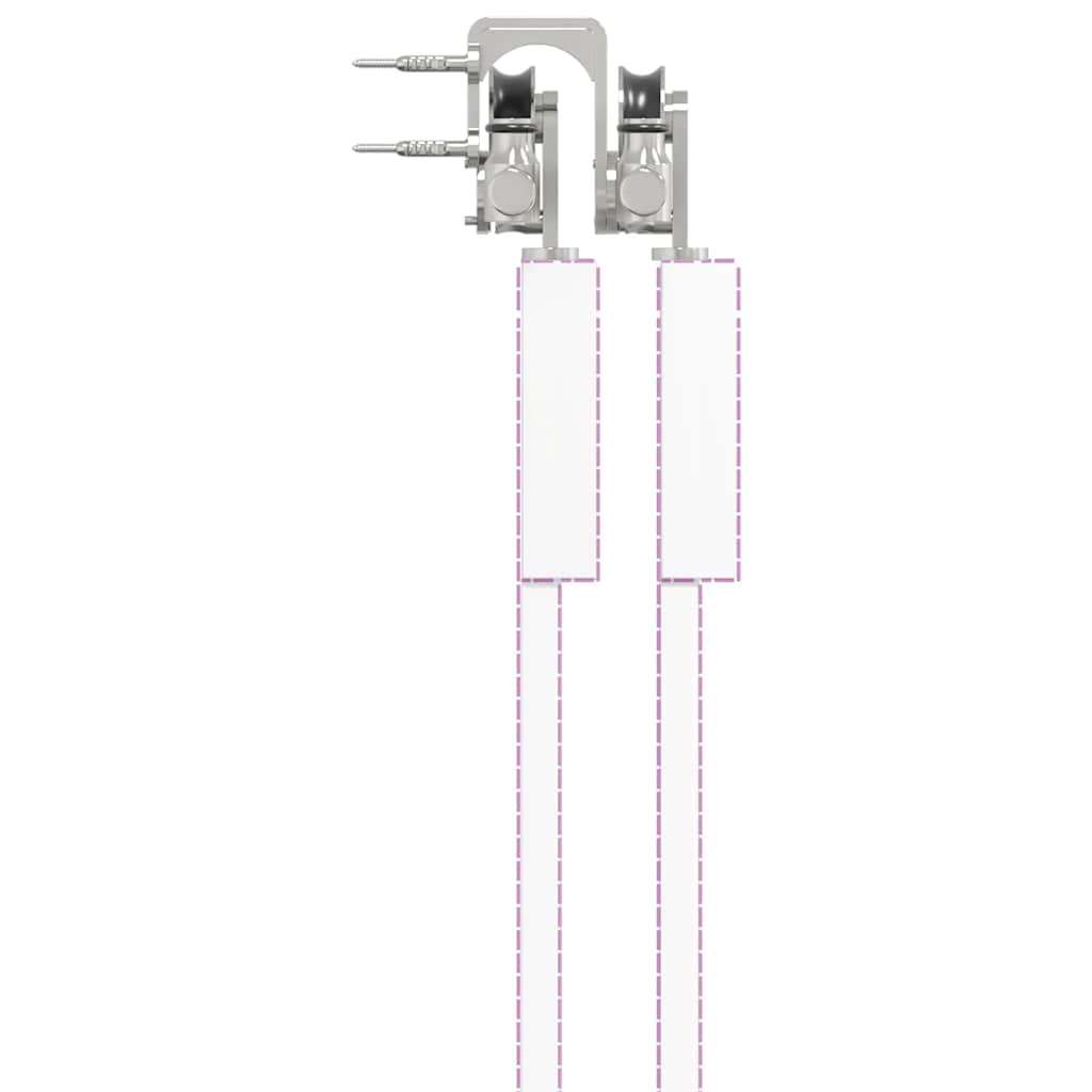 Schiebetür-Beschlagsatz 200 cm Edelstahl Silbern - Premium Türbeschläge & -klingeln - Just €319.20! Shop now at homesales4u