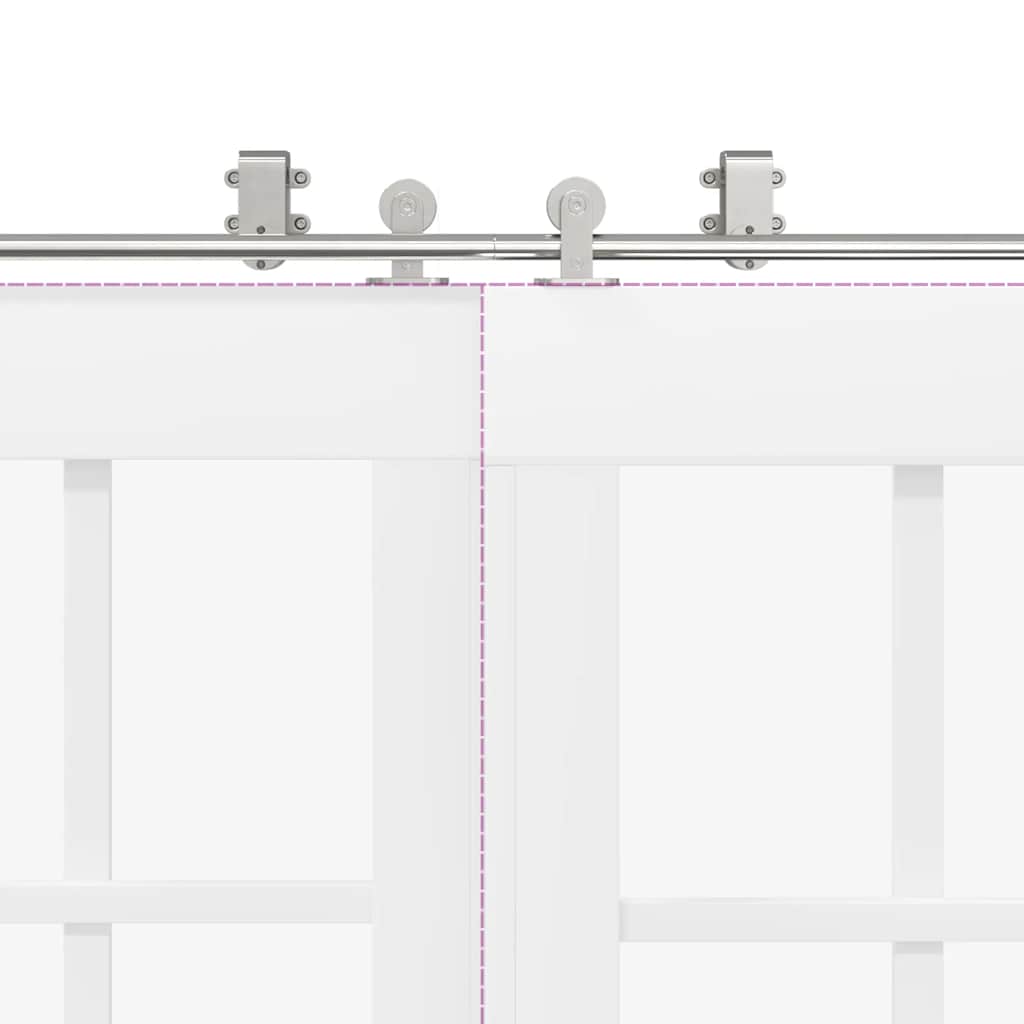 Schiebetür-Beschlagsatz 200 cm Edelstahl Silbern - Premium Türbeschläge & -klingeln - Just €319.20! Shop now at homesales4u