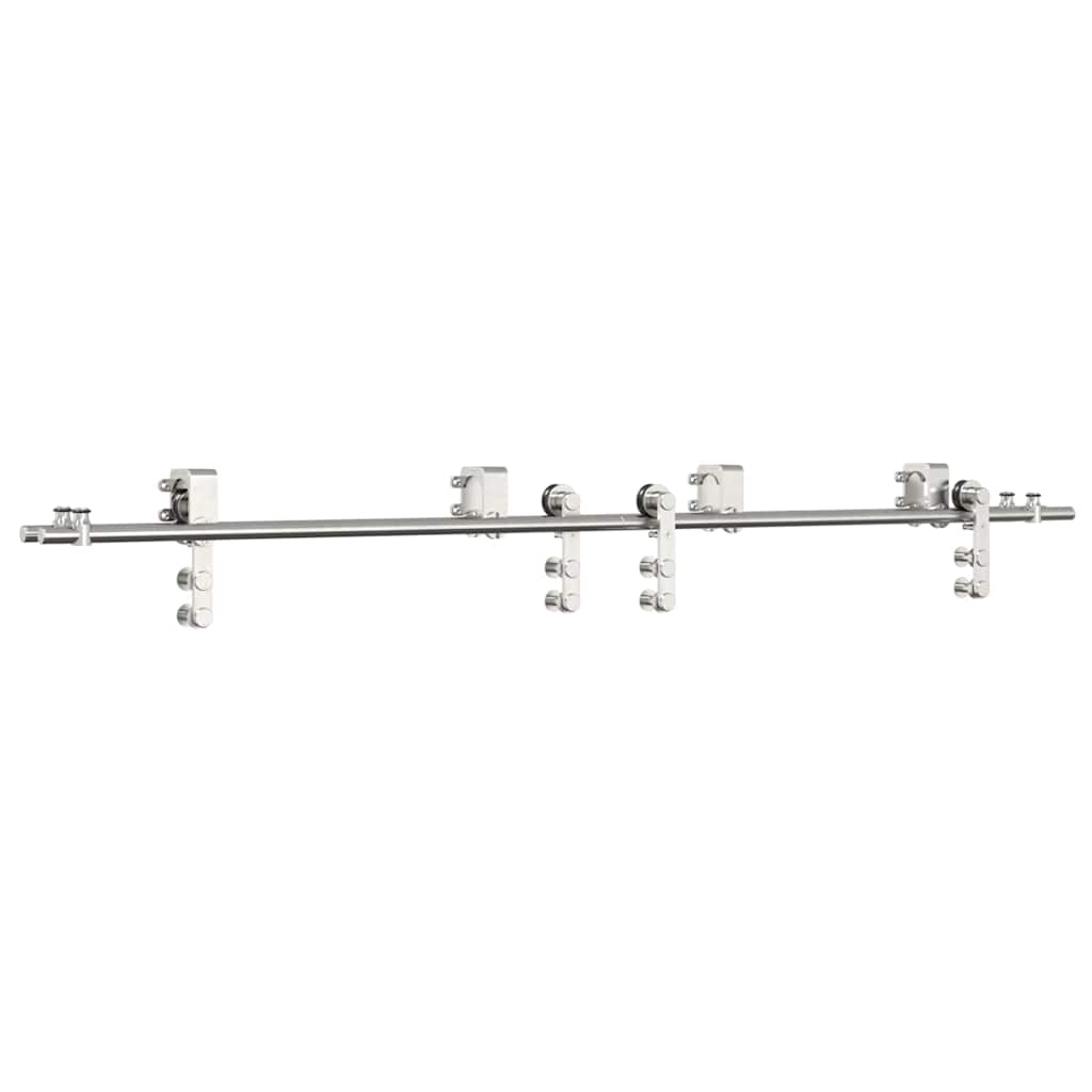 Schiebetür-Beschlagsatz 200 cm Edelstahl Silbern - Premium Türbeschläge & -klingeln - Just €356.27! Shop now at homesales4u