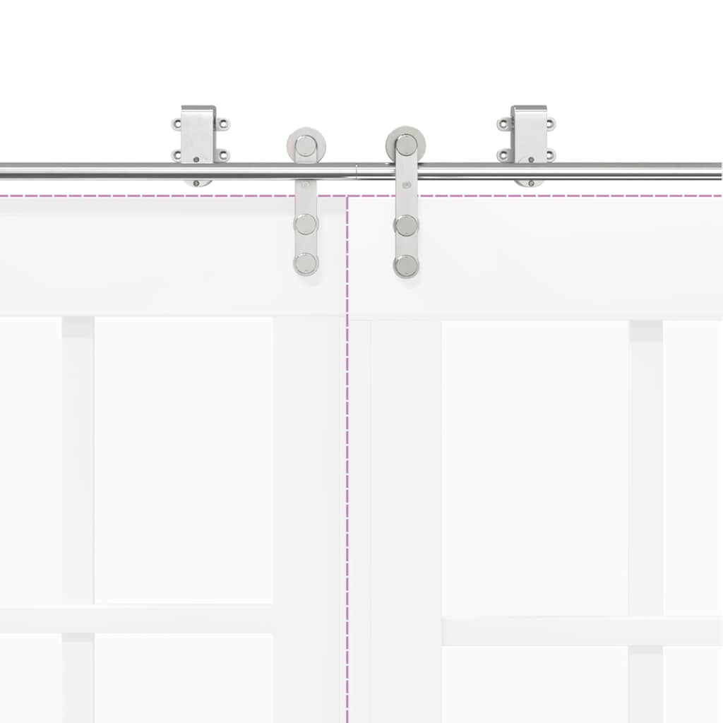 Schiebetür-Beschlagsatz 200 cm Edelstahl Silbern - Premium Türbeschläge & -klingeln - Just €356.27! Shop now at homesales4u