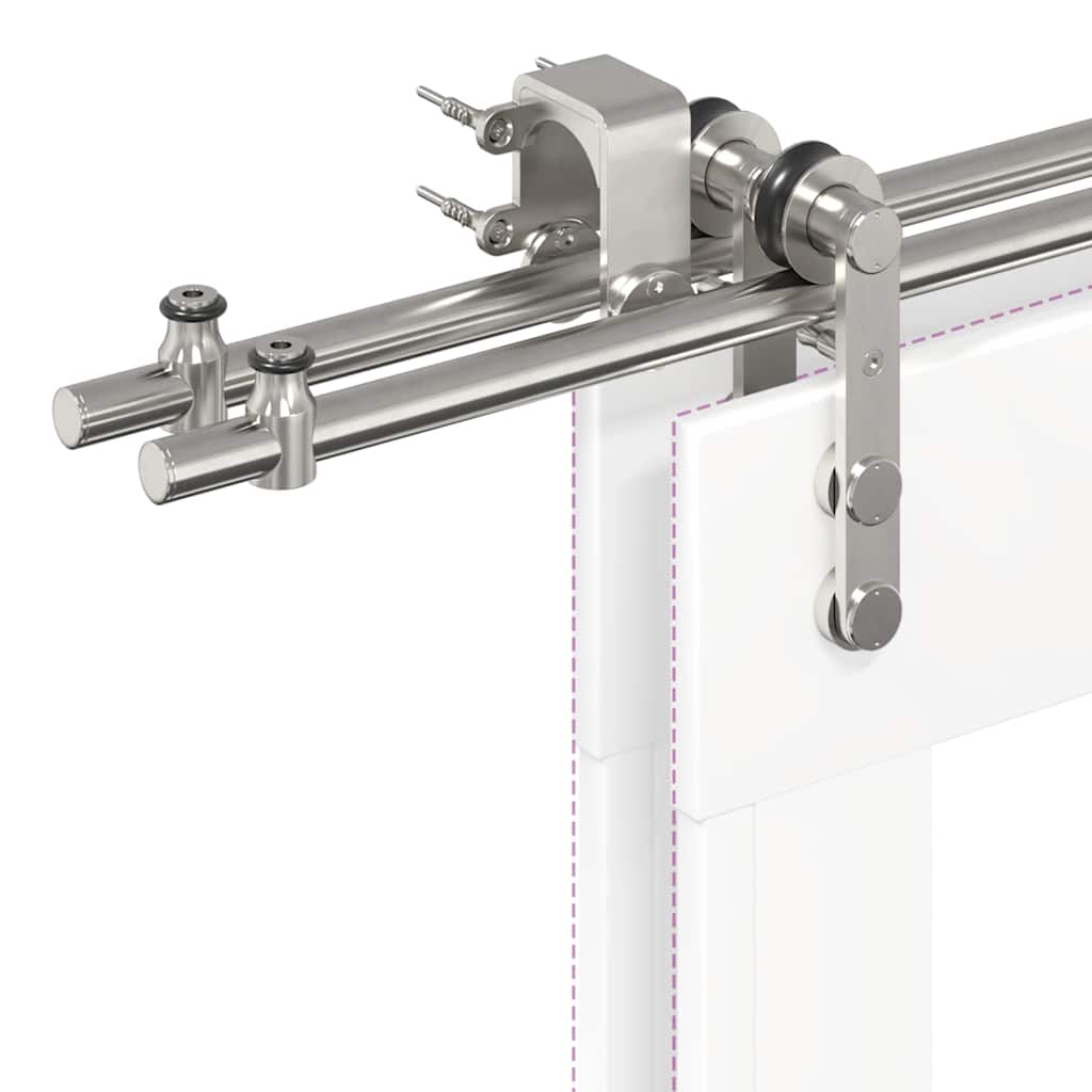 Schiebetür-Beschlagsatz 200 cm Edelstahl Silbern - Premium Türbeschläge & -klingeln - Just €356.27! Shop now at homesales4u