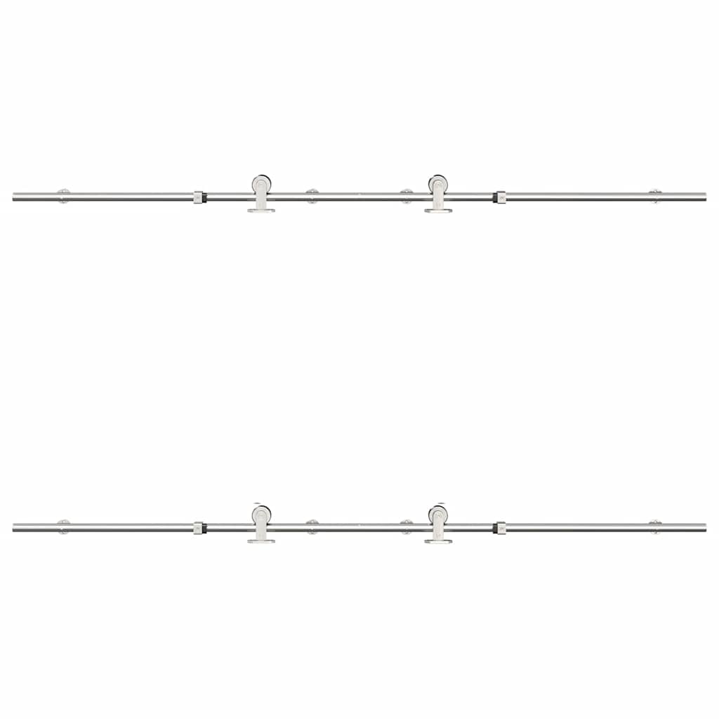 Schiebetür-Beschlagsatz 200 cm Edelstahl Silbern - Premium Türbeschläge & -klingeln - Just €265.23! Shop now at homesales4u