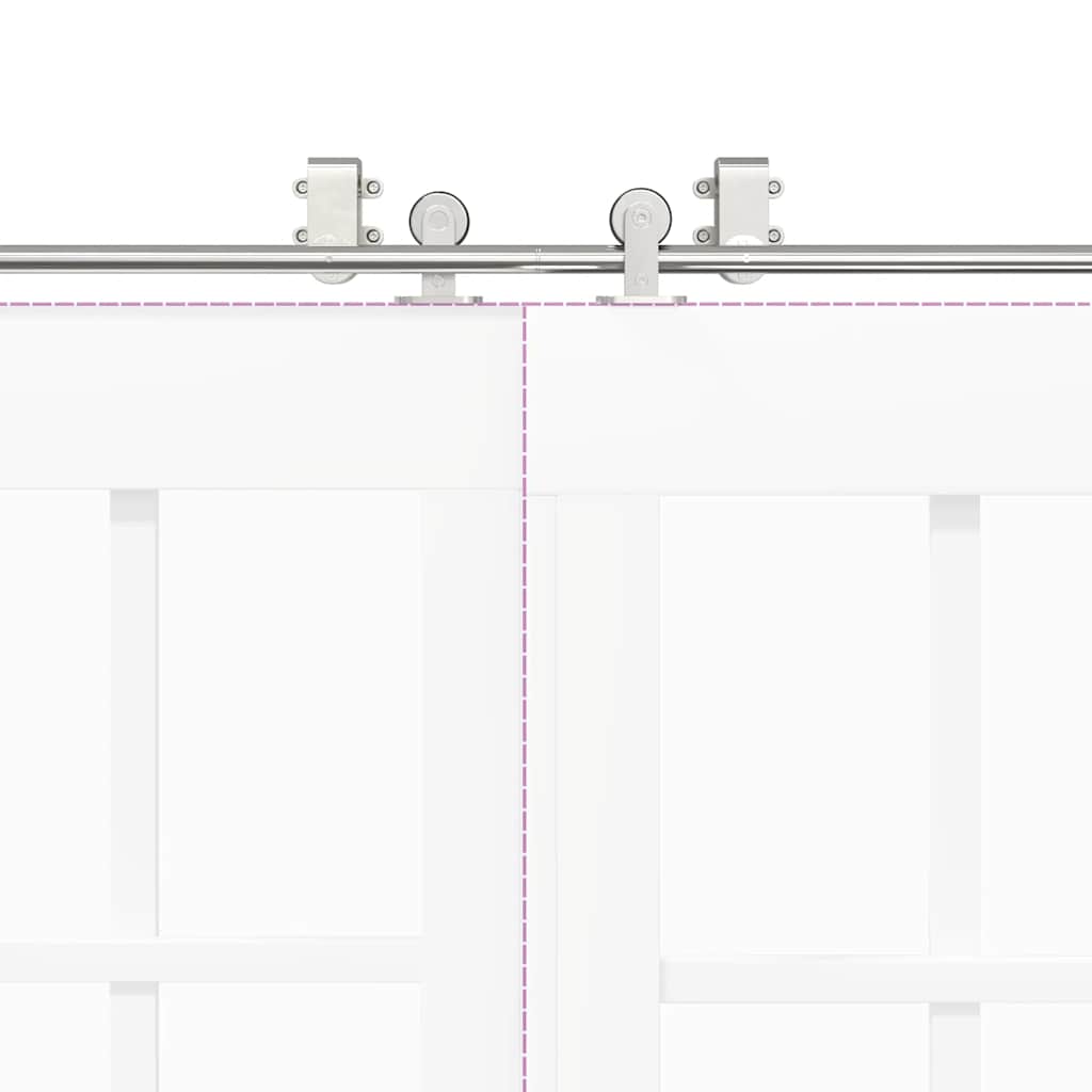 Schiebetür-Beschlagsatz 200 cm Edelstahl Silbern - Premium Türbeschläge & -klingeln - Just €265.23! Shop now at homesales4u