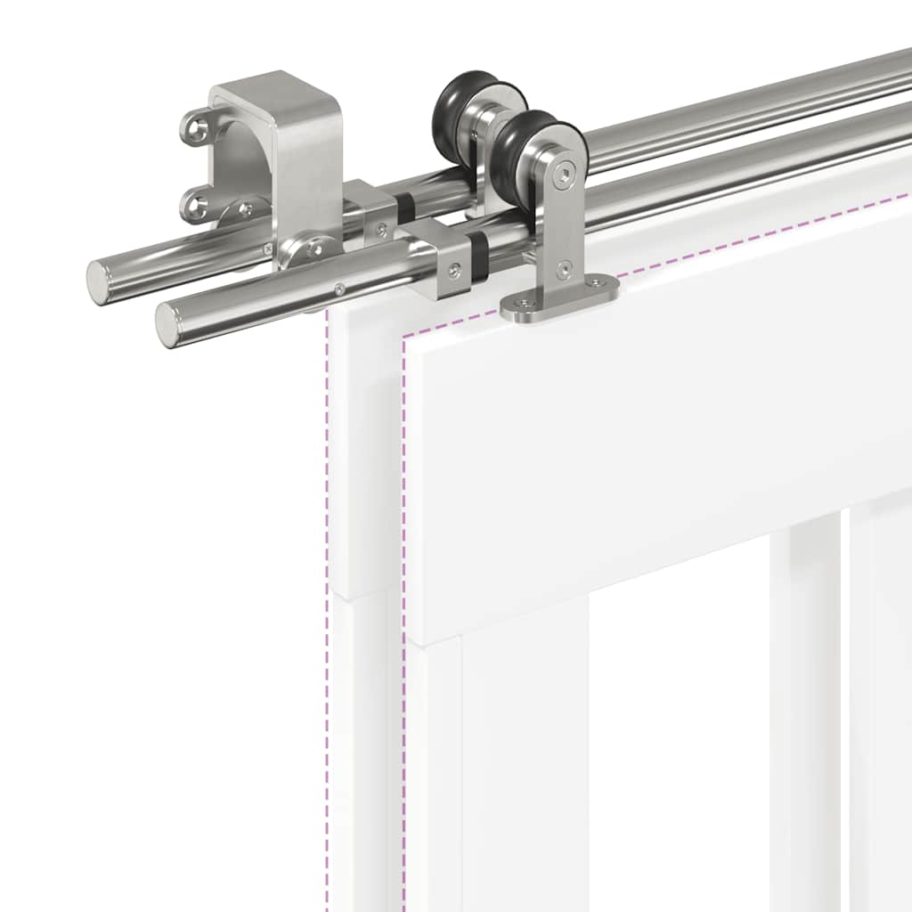 Schiebetür-Beschlagsatz 200 cm Edelstahl Silbern - Premium Türbeschläge & -klingeln - Just €265.23! Shop now at homesales4u