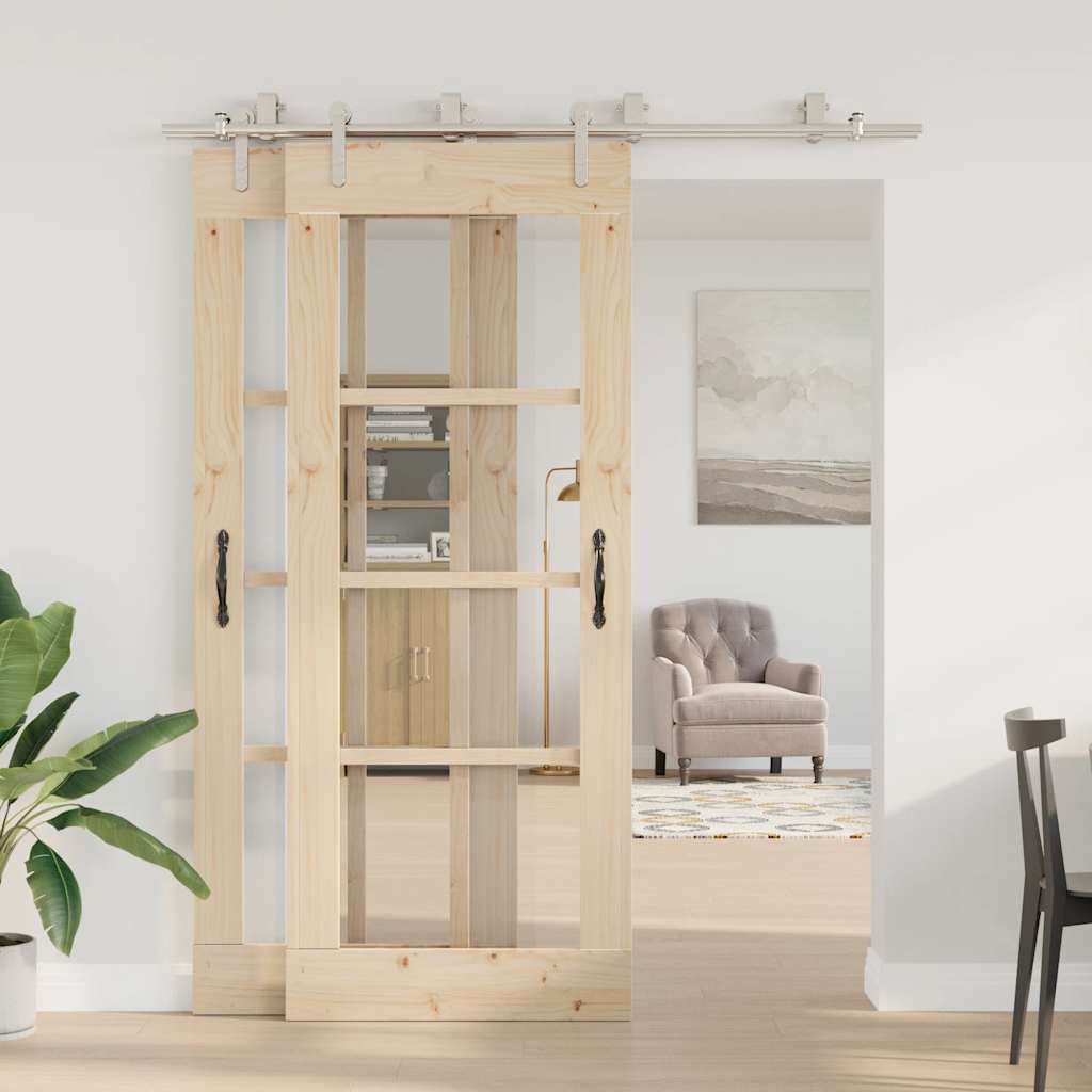 Schiebetür-Beschlagsatz 183 cm Edelstahl Silbern - Premium Türbeschläge & -klingeln - Just €295.91! Shop now at homesales4u