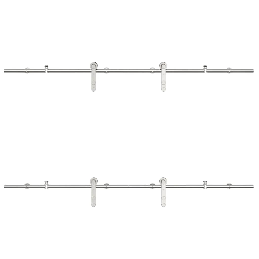 Schiebetür-Beschlagsatz 183 cm Edelstahl Silbern - Premium Türbeschläge & -klingeln - Just €295.91! Shop now at homesales4u