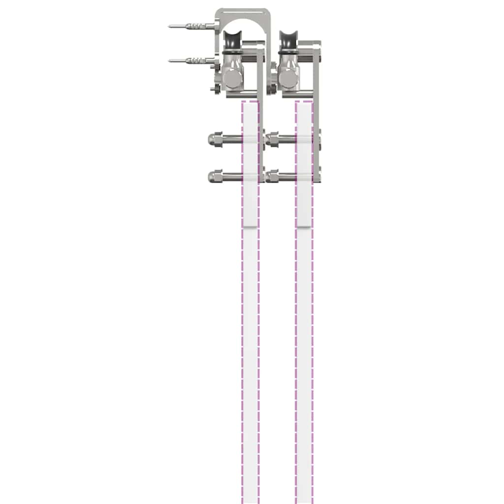 Schiebetür-Beschlagsatz 183 cm Edelstahl Silbern - Premium Türbeschläge & -klingeln - Just €295.91! Shop now at homesales4u