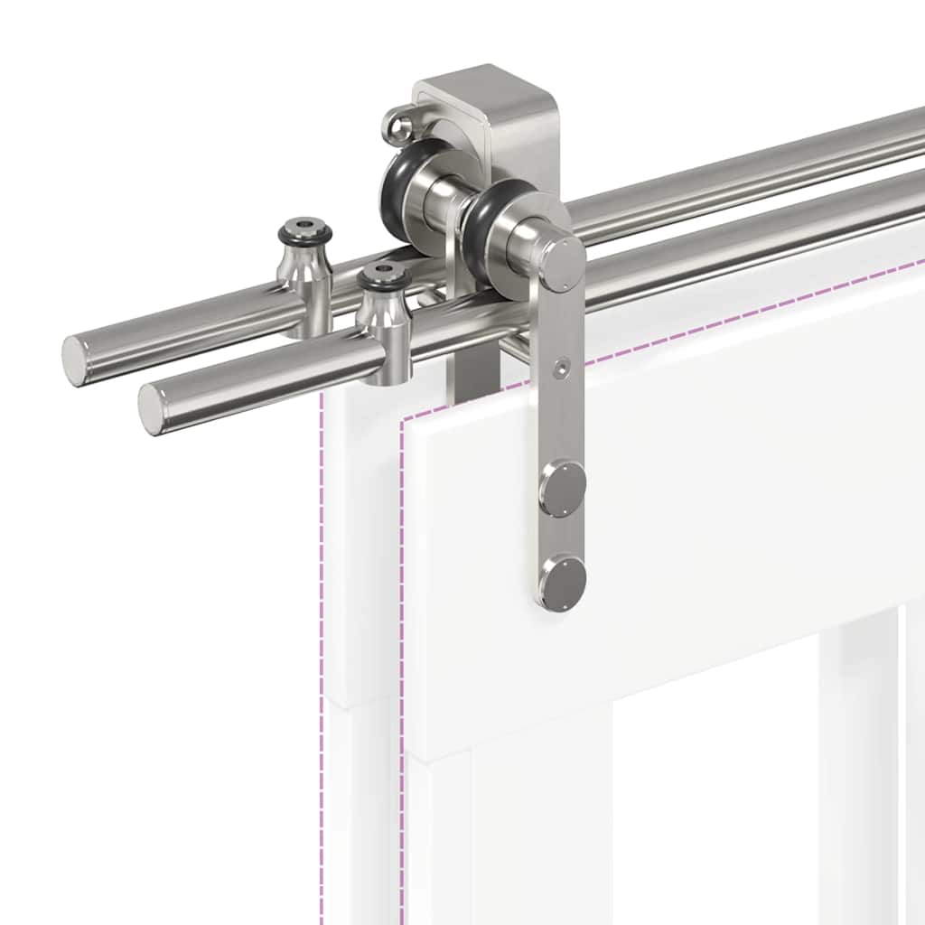 Schiebetür-Beschlagsatz 183 cm Edelstahl Silbern - Premium Türbeschläge & -klingeln - Just €295.91! Shop now at homesales4u