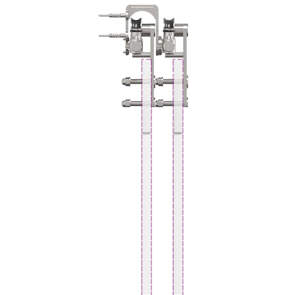 Schiebetür-Beschlagsatz 200 cm Edelstahl Silbern - Premium Türbeschläge & -klingeln - Just €323.85! Shop now at homesales4u