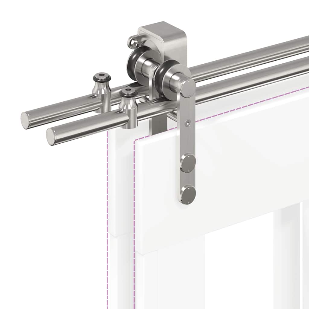 Schiebetür-Beschlagsatz 200 cm Edelstahl Silbern - Premium Türbeschläge & -klingeln - Just €323.85! Shop now at homesales4u