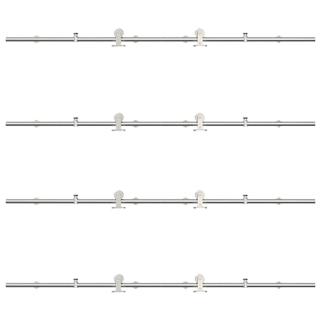 Schiebetür-Beschlagsatz 366 cm Edelstahl Silbern - Premium Türbeschläge & -klingeln - Just €714.29! Shop now at homesales4u