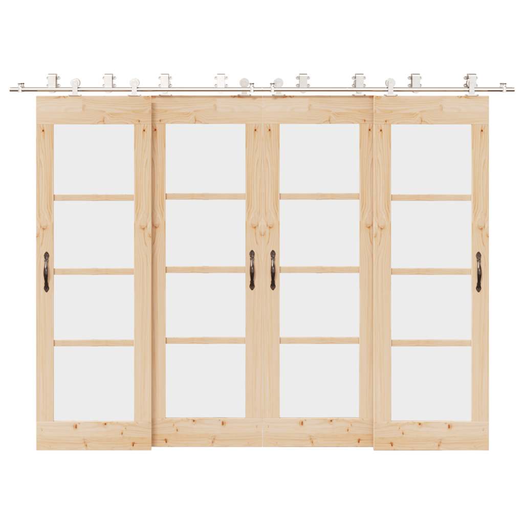 Schiebetür-Beschlagsatz 366 cm Edelstahl Silbern - Premium Türbeschläge & -klingeln - Just €714.29! Shop now at homesales4u