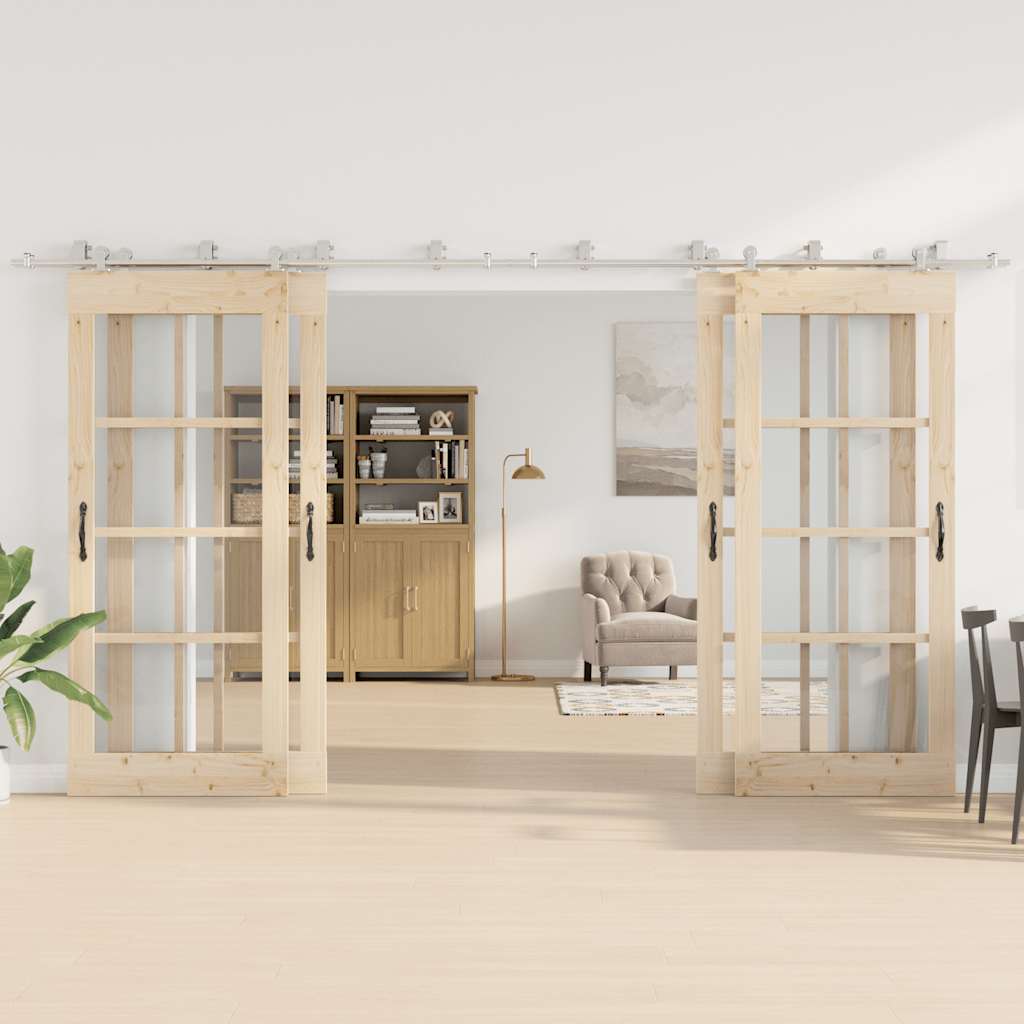 Schiebetür-Beschlagsatz 400 cm Edelstahl Silbern - Premium Türbeschläge & -klingeln - Just €638.44! Shop now at homesales4u