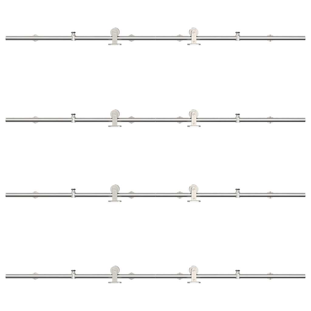 Schiebetür-Beschlagsatz 400 cm Edelstahl Silbern - Premium Türbeschläge & -klingeln - Just €638.44! Shop now at homesales4u