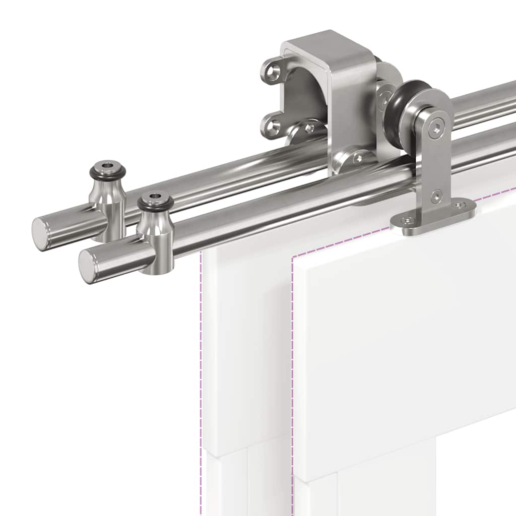 Schiebetür-Beschlagsatz 400 cm Edelstahl Silbern - Premium Türbeschläge & -klingeln - Just €638.44! Shop now at homesales4u