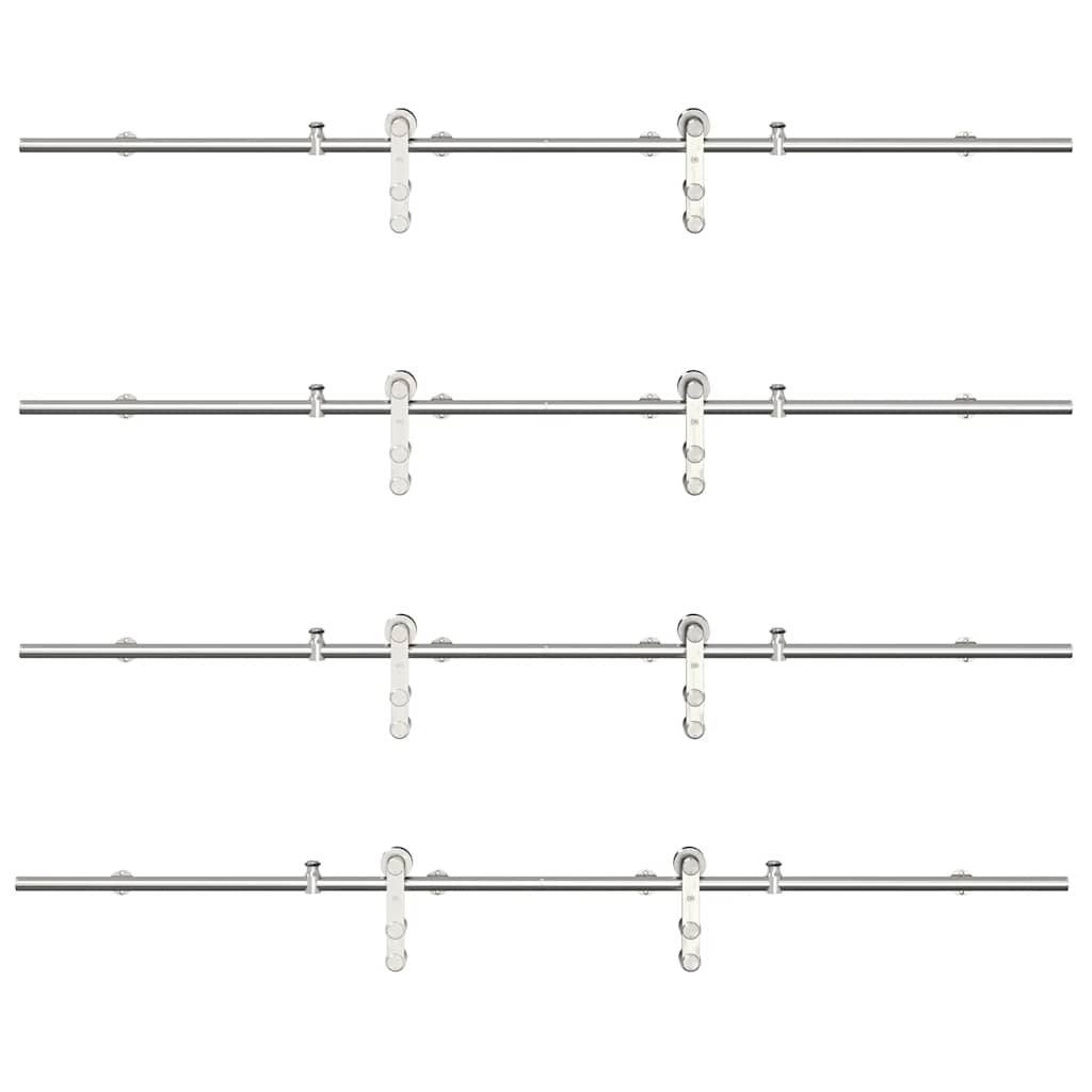 Schiebetür-Beschlagsatz 366 cm Edelstahl Silbern - Premium Türbeschläge & -klingeln - Just €763.03! Shop now at homesales4u