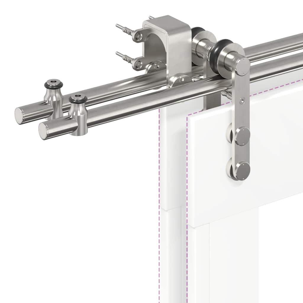 Schiebetür-Beschlagsatz 366 cm Edelstahl Silbern - Premium Türbeschläge & -klingeln - Just €763.03! Shop now at homesales4u