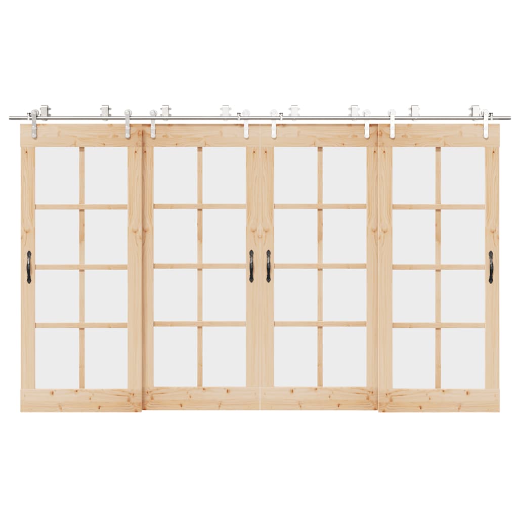 Schiebetür-Beschlagsatz 366 cm Edelstahl Silbern - Premium Türbeschläge & -klingeln - Just €763.03! Shop now at homesales4u