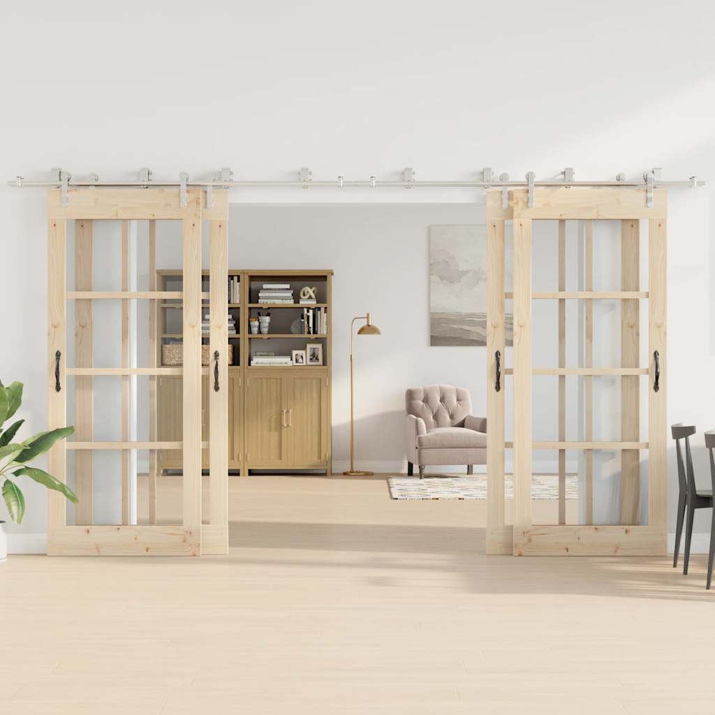 Schiebetür-Beschlagsatz 400 cm Edelstahl Silbern - Premium Türbeschläge & -klingeln - Just €712.53! Shop now at homesales4u