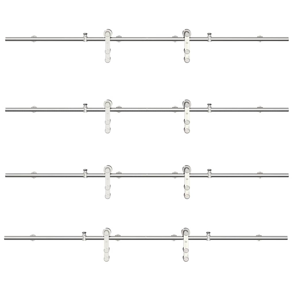 Schiebetür-Beschlagsatz 400 cm Edelstahl Silbern - Premium Türbeschläge & -klingeln - Just €712.53! Shop now at homesales4u