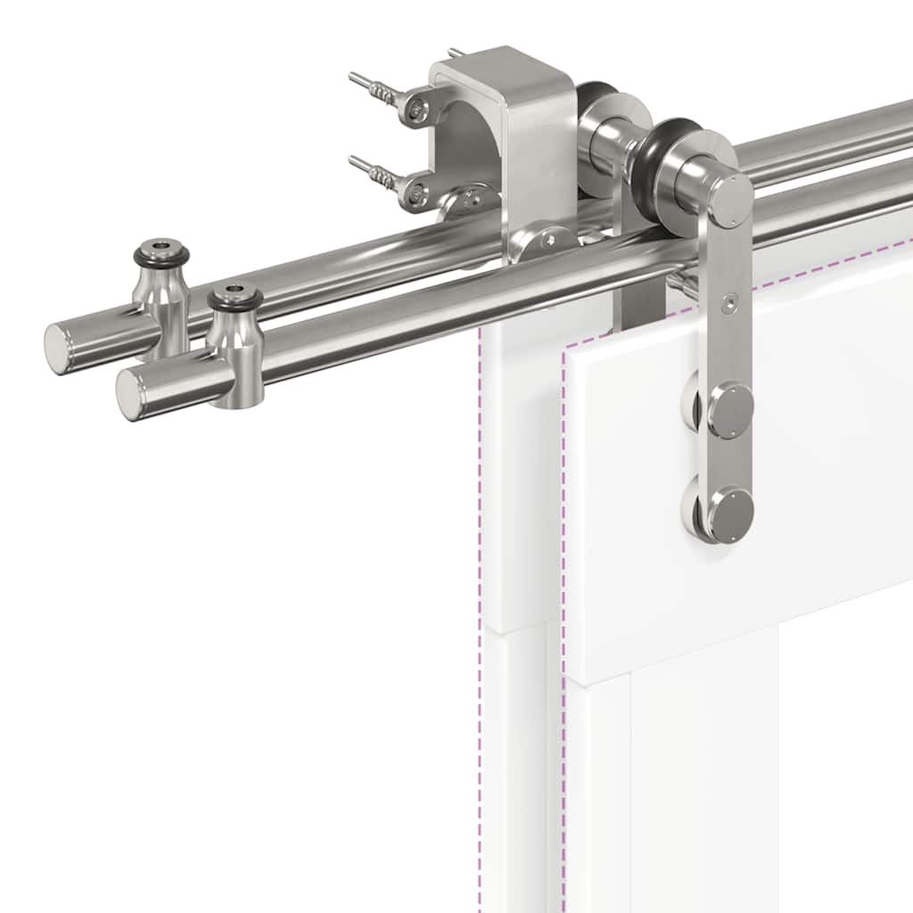 Schiebetür-Beschlagsatz 400 cm Edelstahl Silbern - Premium Türbeschläge & -klingeln - Just €712.53! Shop now at homesales4u