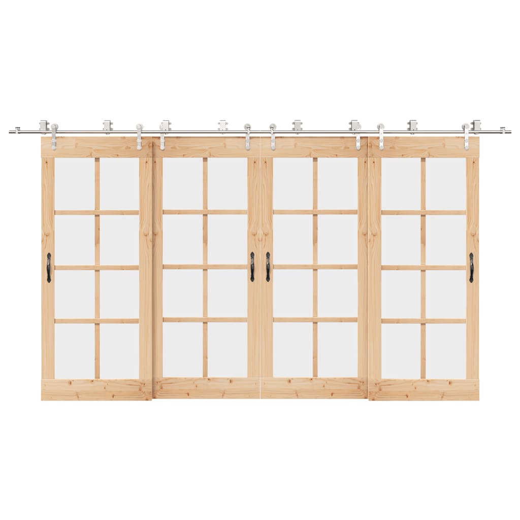 Schiebetür-Beschlagsatz 400 cm Edelstahl Silbern - Premium Türbeschläge & -klingeln - Just €712.53! Shop now at homesales4u