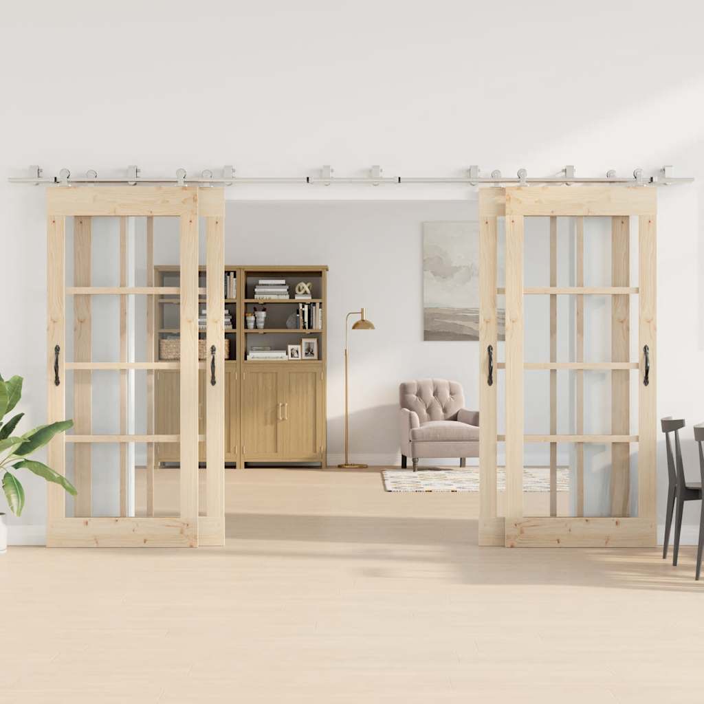Schiebetür-Beschlagsatz 400 cm Edelstahl Silbern - Premium Türbeschläge & -klingeln - Just €530.47! Shop now at homesales4u