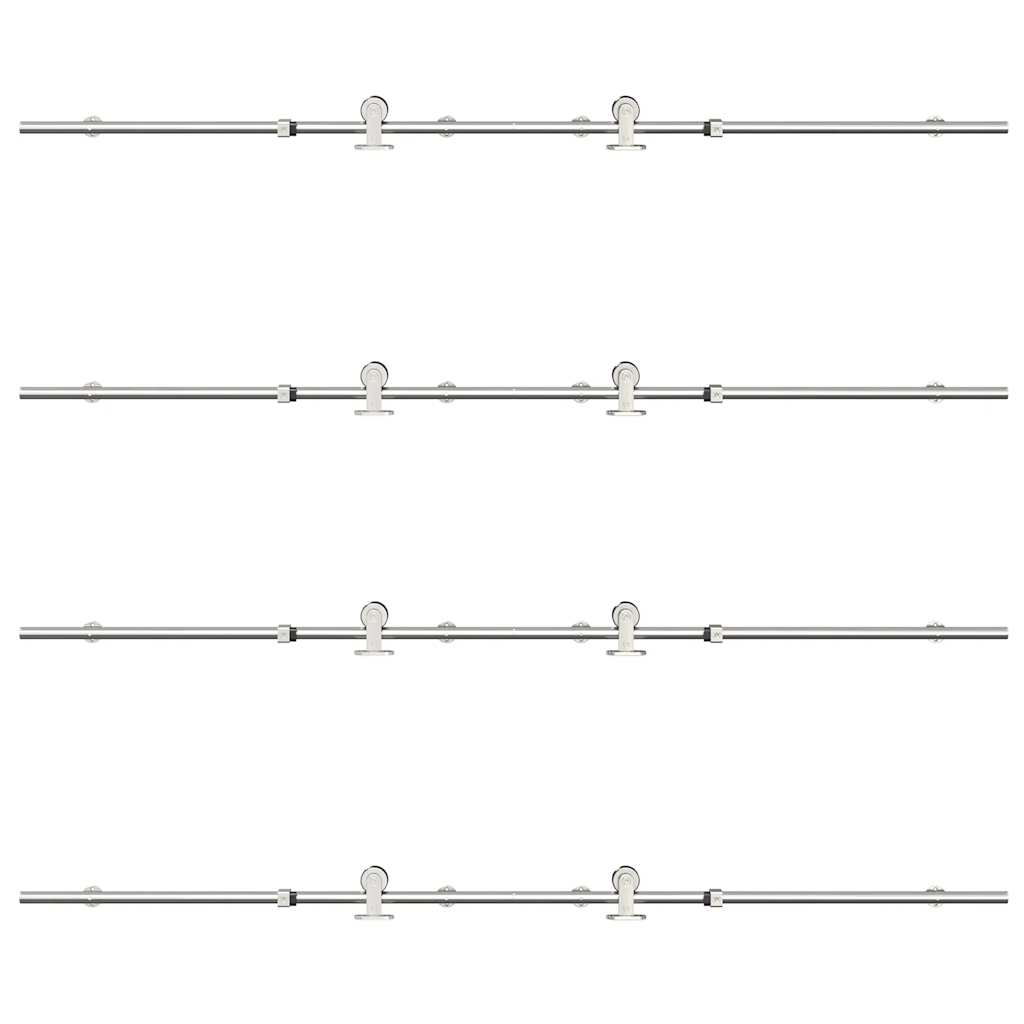 Schiebetür-Beschlagsatz 400 cm Edelstahl Silbern - Premium Türbeschläge & -klingeln - Just €530.47! Shop now at homesales4u