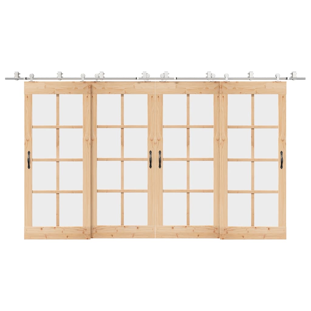 Schiebetür-Beschlagsatz 400 cm Edelstahl Silbern - Premium Türbeschläge & -klingeln - Just €530.47! Shop now at homesales4u
