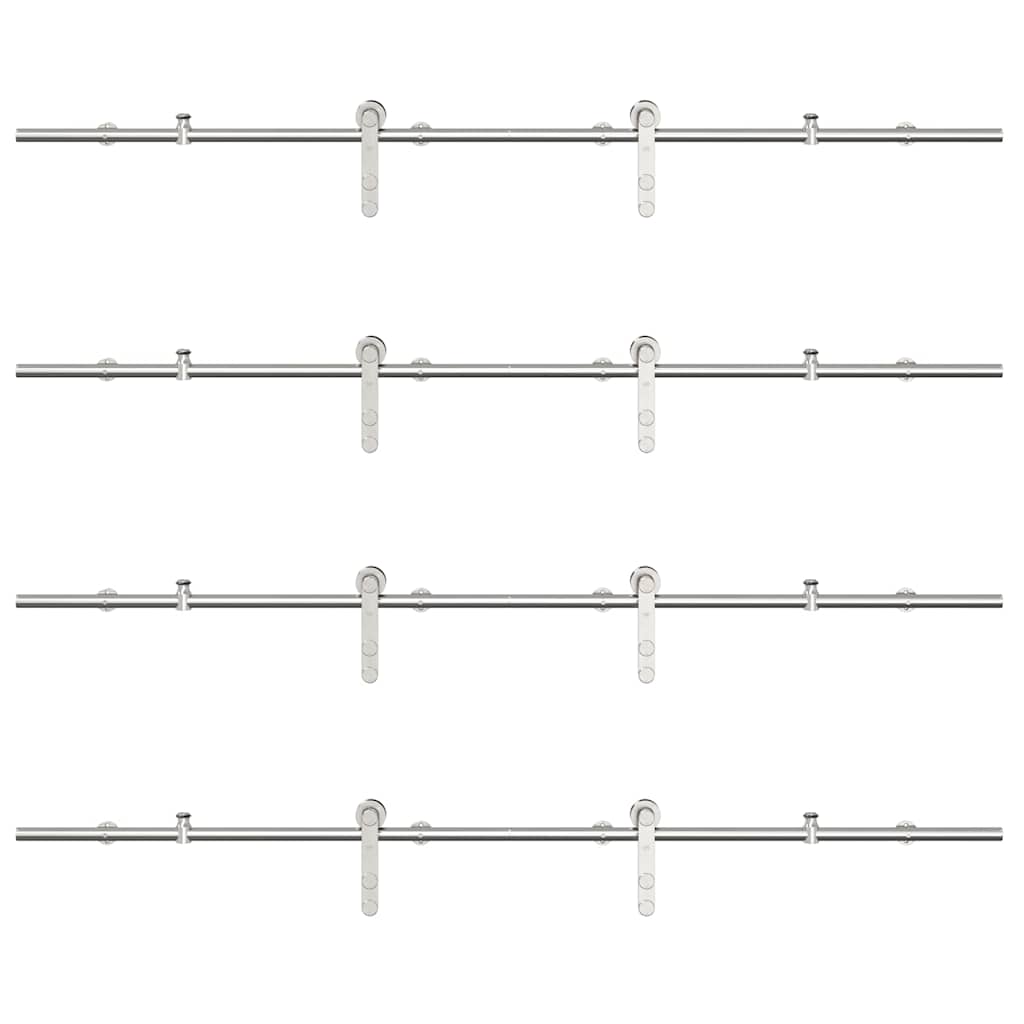 Schiebetür-Beschlagsatz 366 cm Edelstahl Silbern - Premium Türbeschläge & -klingeln - Just €591.82! Shop now at homesales4u