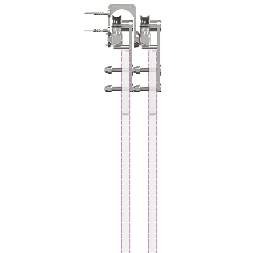 Schiebetür-Beschlagsatz 366 cm Edelstahl Silbern - Premium Türbeschläge & -klingeln - Just €591.82! Shop now at homesales4u