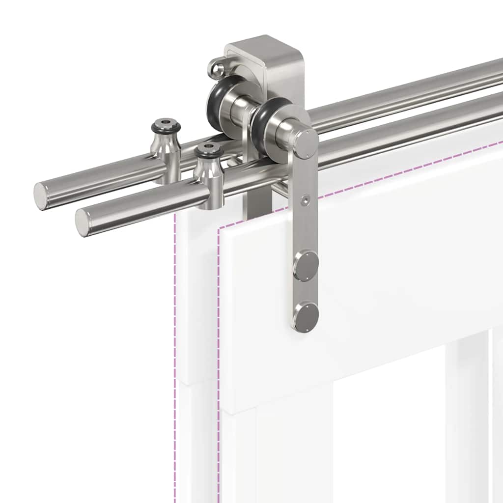 Schiebetür-Beschlagsatz 366 cm Edelstahl Silbern - Premium Türbeschläge & -klingeln - Just €591.82! Shop now at homesales4u