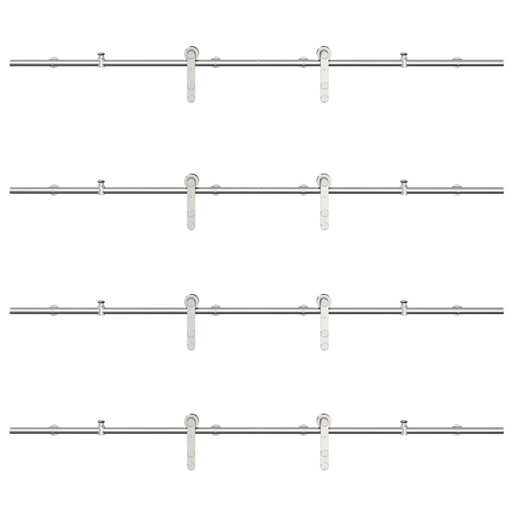 Schiebetür-Beschlagsatz 400 cm Edelstahl Silbern - Premium Türbeschläge & -klingeln - Just €647.77! Shop now at homesales4u
