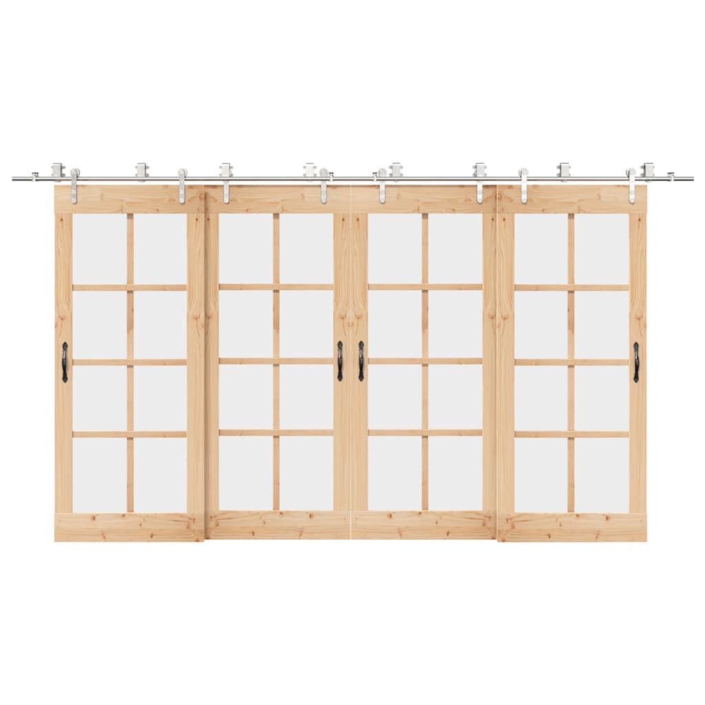 Schiebetür-Beschlagsatz 400 cm Edelstahl Silbern - Premium Türbeschläge & -klingeln - Just €647.77! Shop now at homesales4u