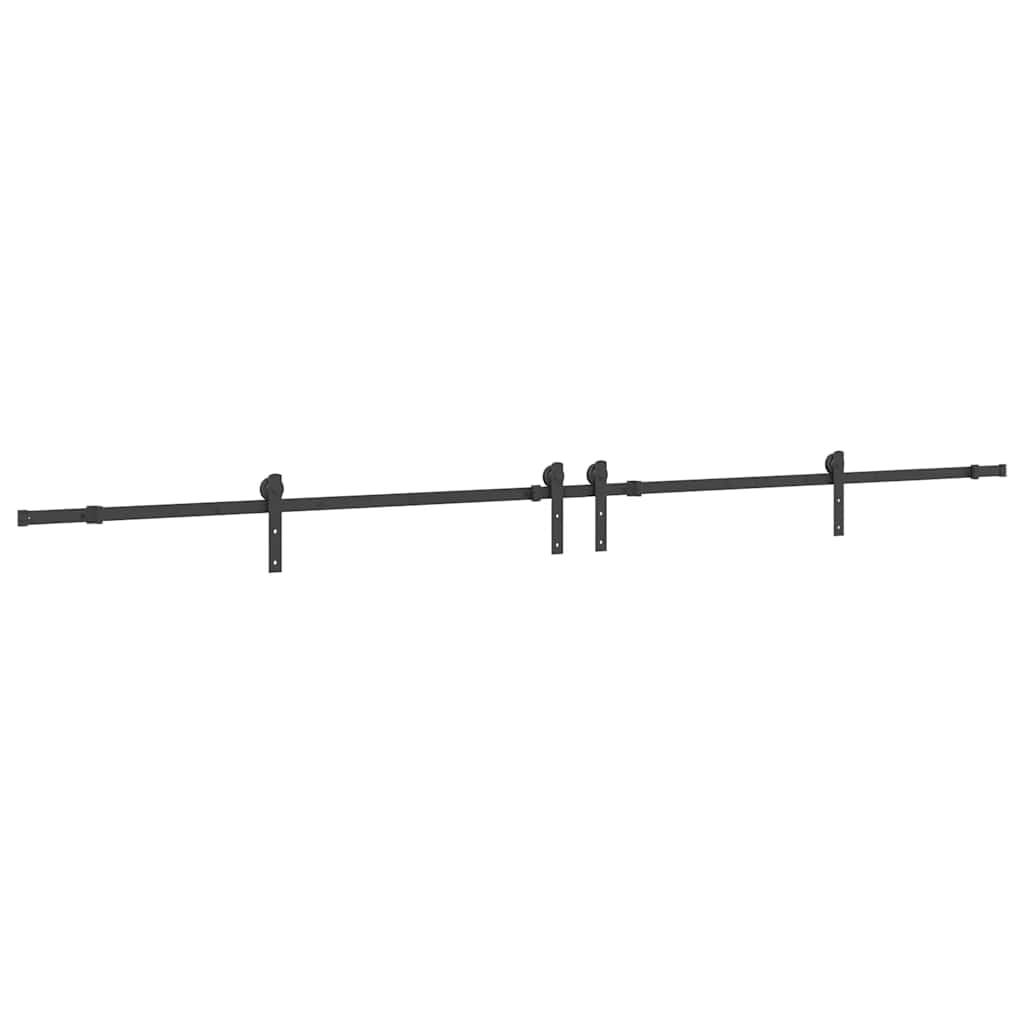Schiebetürbeschlag-Set 366 cm Stahl Schwarz - Premium Türbeschläge & -klingeln - Just €153.94! Shop now at homesales4u