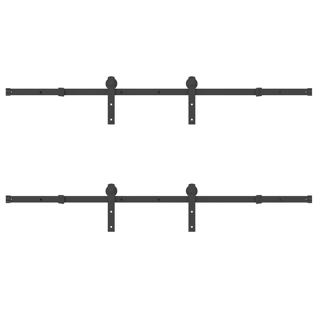 Schiebetürbeschlag-Set 366 cm Stahl Schwarz - Premium Türbeschläge & -klingeln - Just €153.94! Shop now at homesales4u