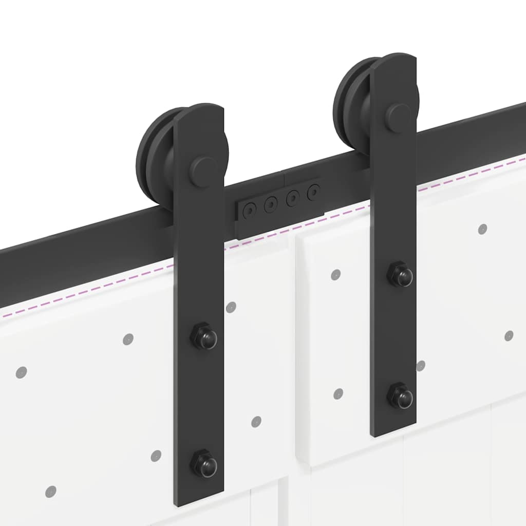 Schiebetürbeschlag-Set 366 cm Stahl Schwarz - Premium Türbeschläge & -klingeln - Just €153.94! Shop now at homesales4u