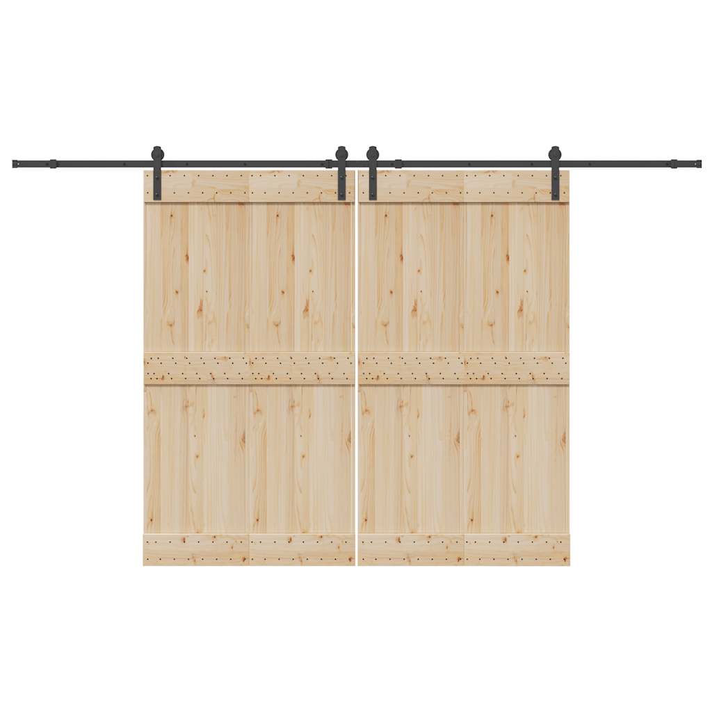 Schiebetürbeschlag-Set 366 cm Stahl Schwarz - Premium Türbeschläge & -klingeln - Just €153.94! Shop now at homesales4u
