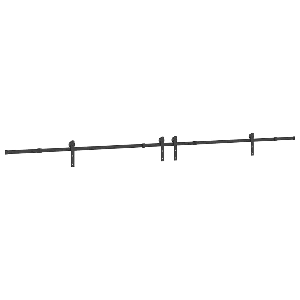 Schiebetürbeschlag-Set 400 cm Stahl Schwarz - Premium Türbeschläge & -klingeln - Just €172.81! Shop now at homesales4u