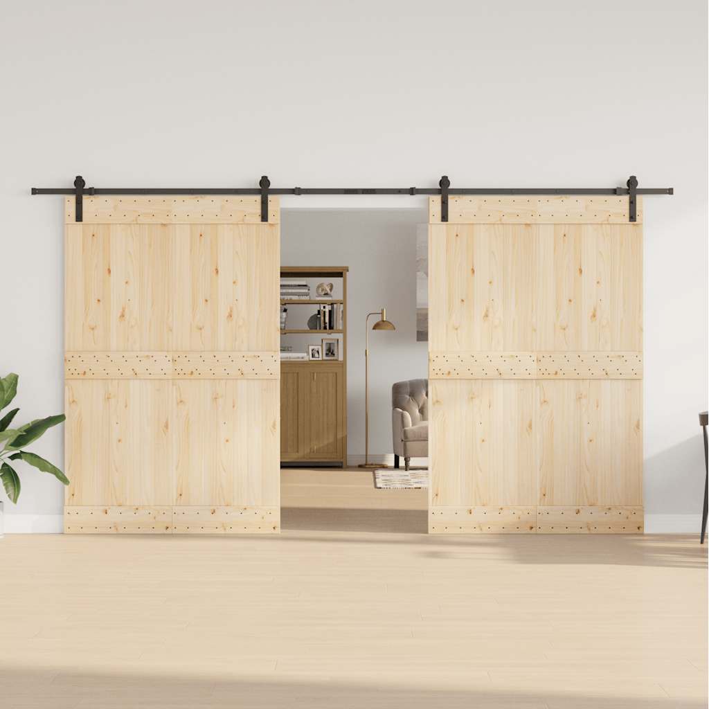 Schiebetürbeschlag-Set 400 cm Stahl Schwarz - Premium Türbeschläge & -klingeln - Just €172.81! Shop now at homesales4u