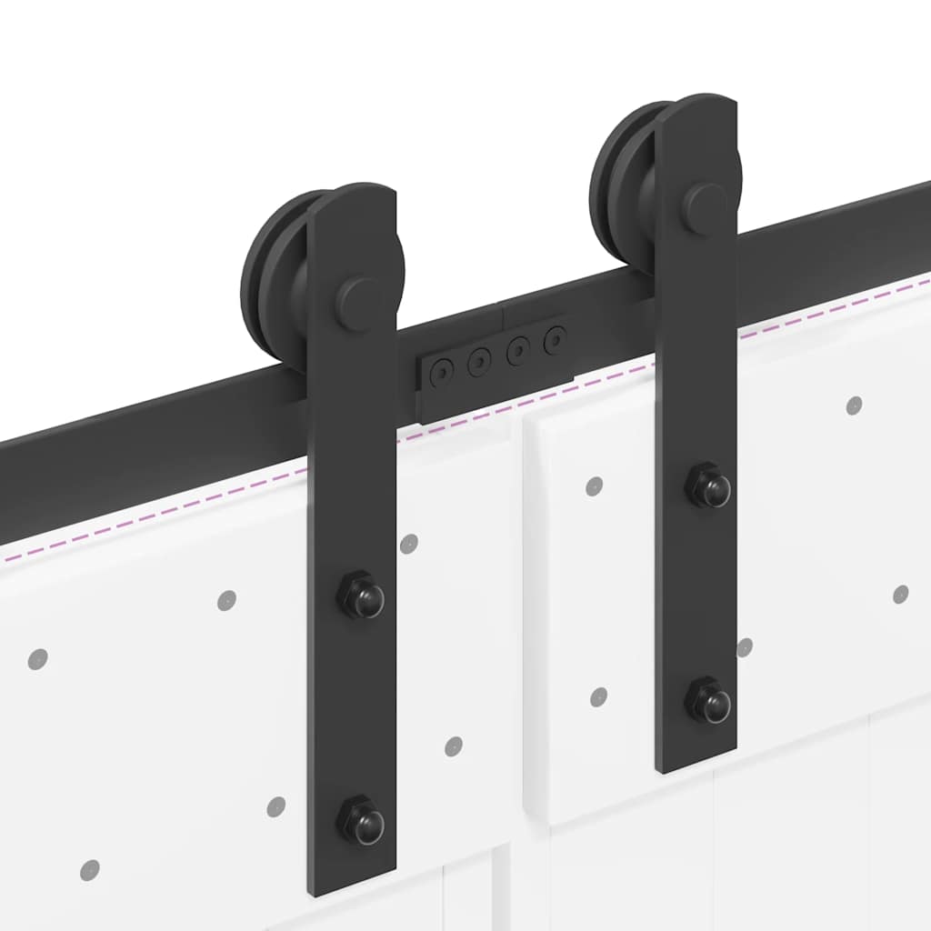 Schiebetürbeschlag-Set 400 cm Stahl Schwarz - Premium Türbeschläge & -klingeln - Just €172.81! Shop now at homesales4u