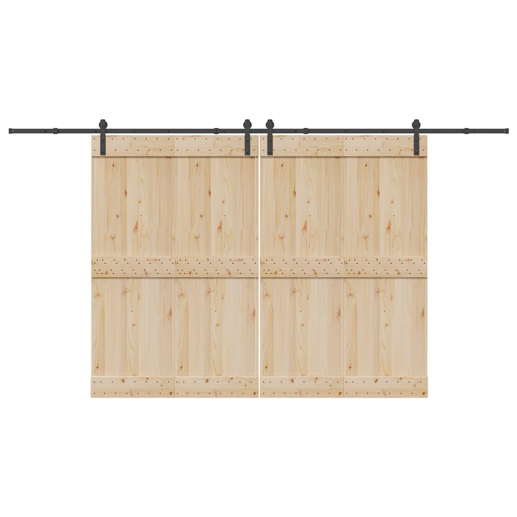Schiebetürbeschlag-Set 400 cm Stahl Schwarz - Premium Türbeschläge & -klingeln - Just €172.81! Shop now at homesales4u