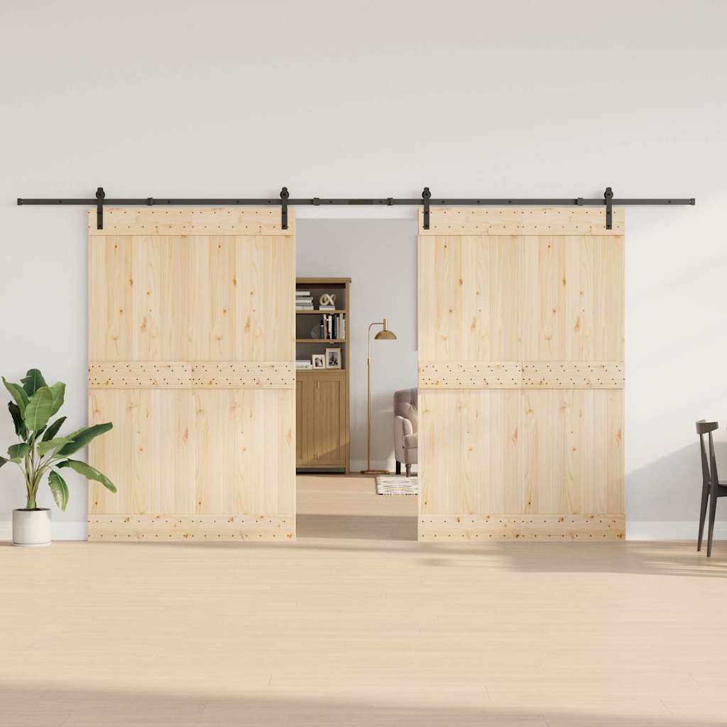Schiebetürbeschlag-Set 427 cm Stahl Schwarz - Premium Türbeschläge & -klingeln - Just €200.42! Shop now at homesales4u