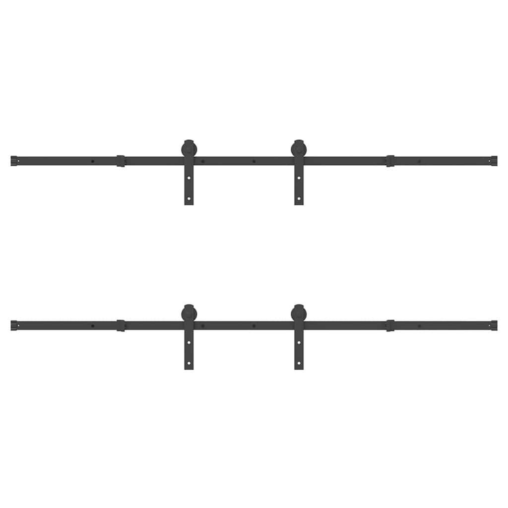Schiebetürbeschlag-Set 427 cm Stahl Schwarz - Premium Türbeschläge & -klingeln - Just €200.42! Shop now at homesales4u