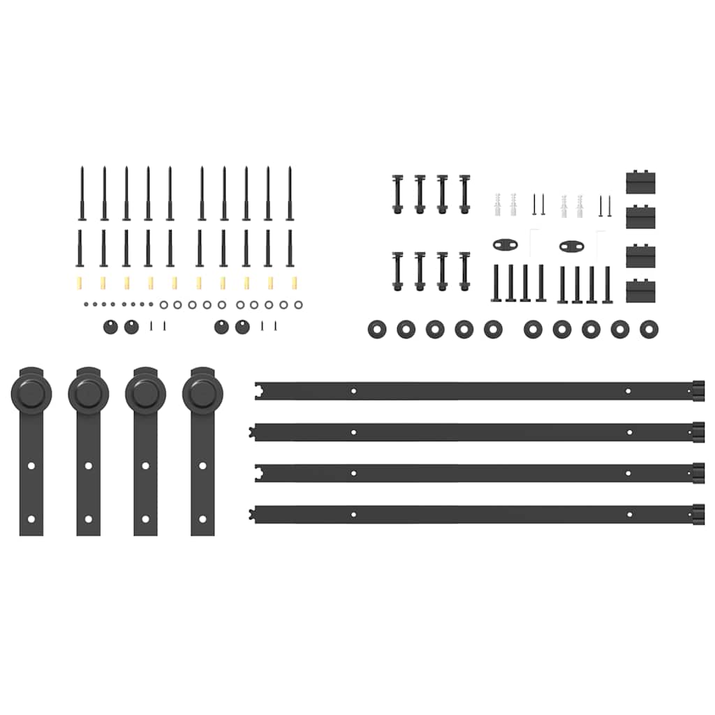 Schiebetürbeschlag-Set 427 cm Stahl Schwarz - Premium Türbeschläge & -klingeln - Just €200.42! Shop now at homesales4u