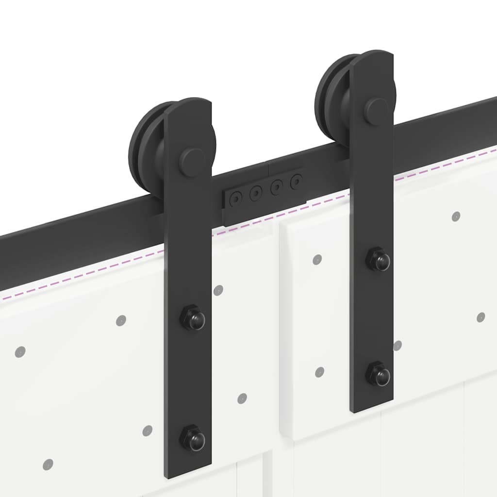 Schiebetürbeschlag-Set 427 cm Stahl Schwarz - Premium Türbeschläge & -klingeln - Just €200.42! Shop now at homesales4u