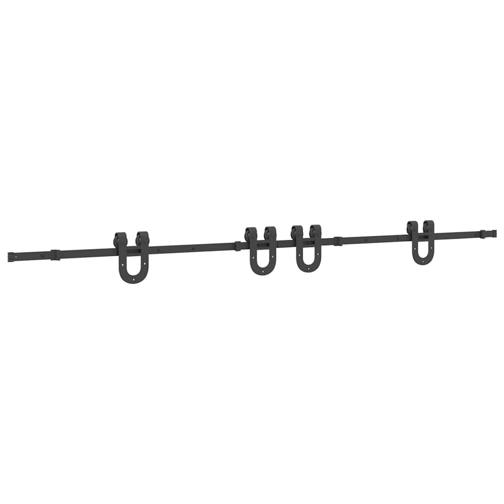 Schiebetürbeschlag-Set 366 cm Stahl Schwarz - Premium Türbeschläge & -klingeln - Just €145.62! Shop now at homesales4u